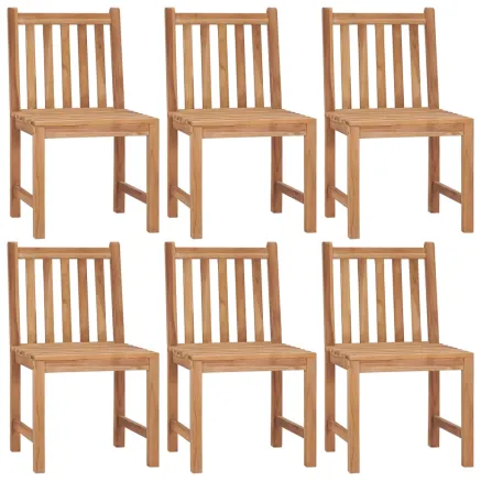 Chaises de jardin lot de 6 avec coussins Bois de teck massif 2