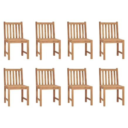 Chaises de jardin lot de 8 avec coussins Bois de teck massif 2