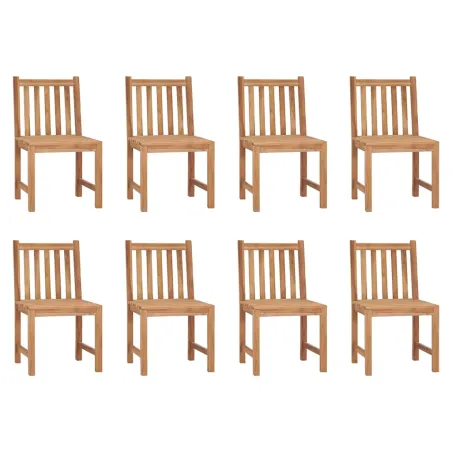 Chaises de jardin lot de 8 avec coussins Bois de teck massif