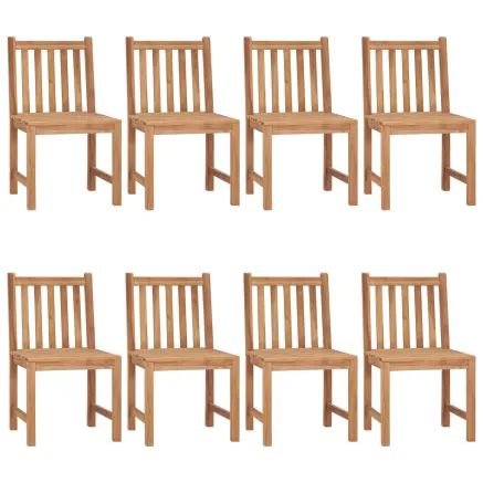 Chaises de jardin lot de 8 avec coussins Bois de teck massif 2