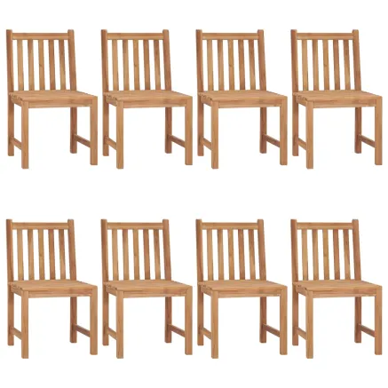 Chaises de jardin lot de 8 avec coussins Bois de teck massif 2