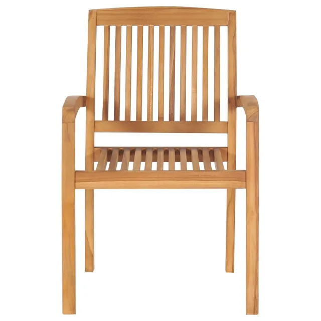 Chaises de jardin empilables 8 pcs Bois de teck solide