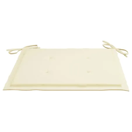 Chaises de jardin empilables avec coussins lot de 4 Teck solide