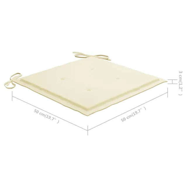 Chaises de jardin empilables avec coussins lot de 4 Teck solide