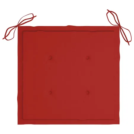 Chaises de jardin empilables avec coussins lot de 4 Teck solide