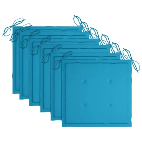 Chaises de jardin empilables avec coussins lot de 6 Teck solide