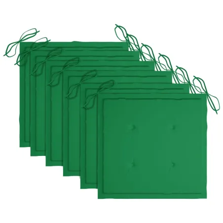 Chaises de jardin empilables avec coussins lot de 6 Teck solide