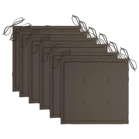 Chaises de jardin empilables avec coussins lot de 6 Teck solide