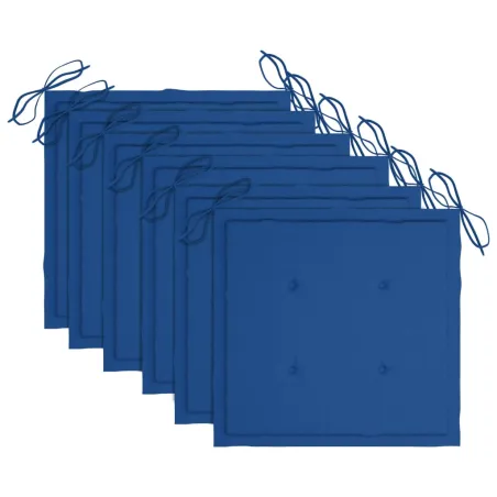 Chaises de jardin empilables avec coussins lot de 6 Teck solide