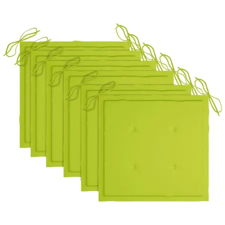 Chaises de jardin empilables avec coussins lot de 6 Teck solide