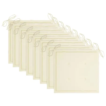 Chaises de jardin empilables avec coussins lot de 8 Teck solide