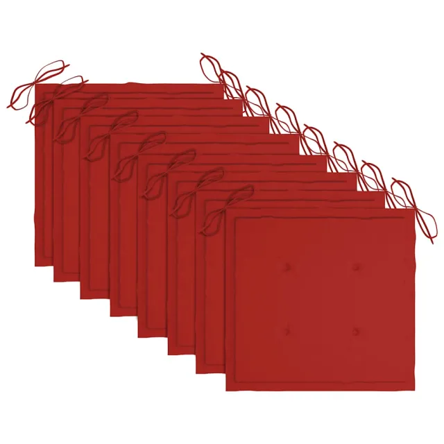 Chaises de jardin empilables avec coussins lot de 8 Teck solide