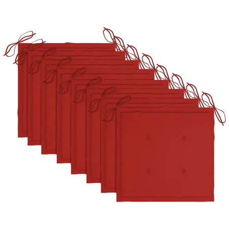 Chaises de jardin empilables avec coussins lot de 8 Teck solide