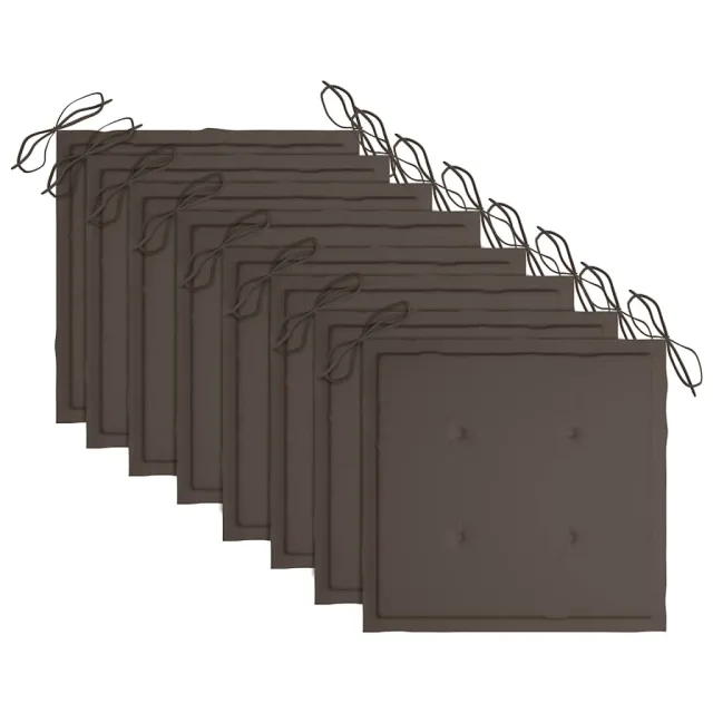 Chaises de jardin empilables avec coussins lot de 8 Teck solide