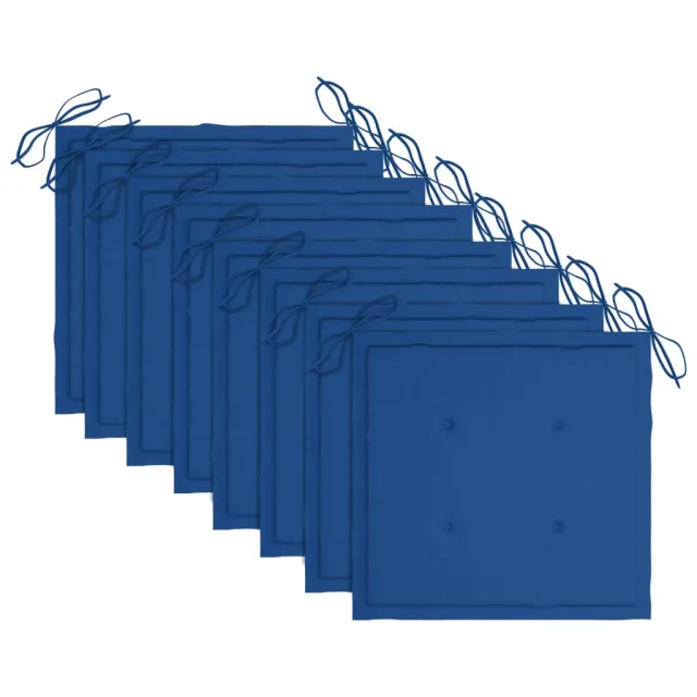 Chaises de jardin empilables avec coussins lot de 8 Teck solide