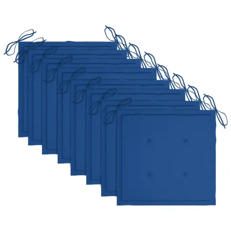 Chaises de jardin empilables avec coussins lot de 8 Teck solide