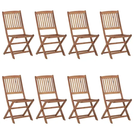 Chaises pliables d'extérieur lot de 8 Bois d'acacia solide