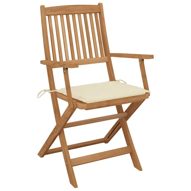 Chaises pliables de jardin lot de 8 avec coussins Bois d'acacia