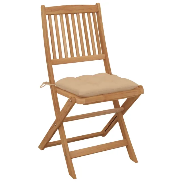 Chaises pliables de jardin lot de 6 avec coussins Bois d'acacia