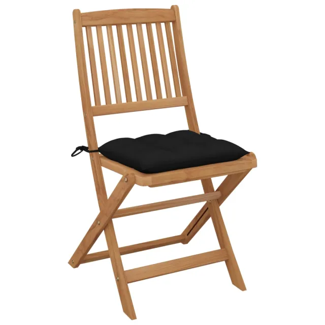 Chaises pliables de jardin lot de 6 avec coussins Bois d'acacia