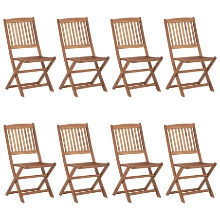 Chaises pliables de jardin lot de 8 avec coussins Bois d'acacia