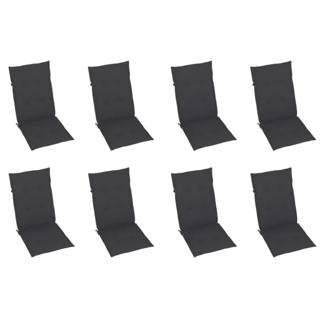 Chaises pliables de jardin avec coussins lot de 8 Bois d'acacia