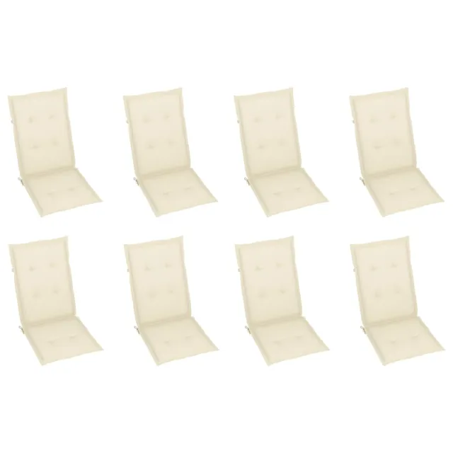 Chaises pliables de jardin avec coussins lot de 8 Bois d'acacia