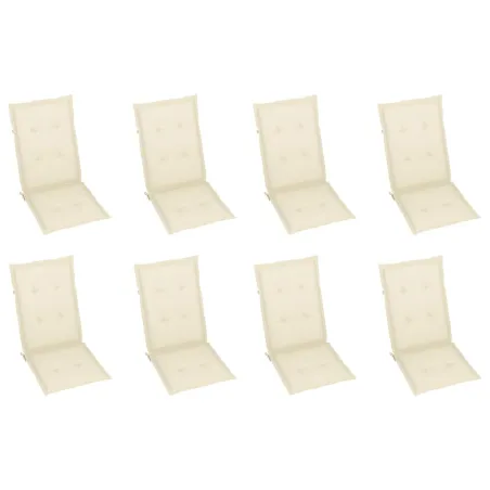 Chaises pliables de jardin avec coussins lot de 8 Bois d'acacia