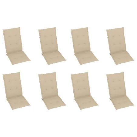 Chaises pliables de jardin avec coussins lot de 8 Bois d'acacia