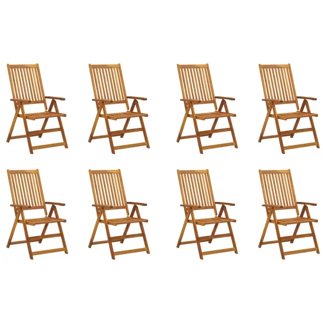 Chaises pliables de jardin avec coussins lot de 8 Bois d'acacia