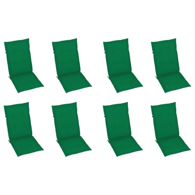 Chaises pliables de jardin avec coussins lot de 8 Bois d'acacia