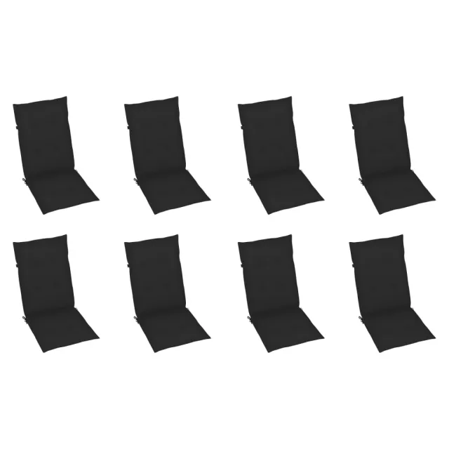 Chaises pliables de jardin avec coussins lot de 8 Bois d'acacia