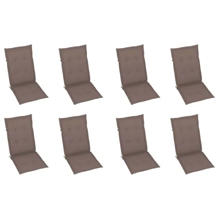 Chaises pliables de jardin avec coussins lot de 8 Bois d'acacia