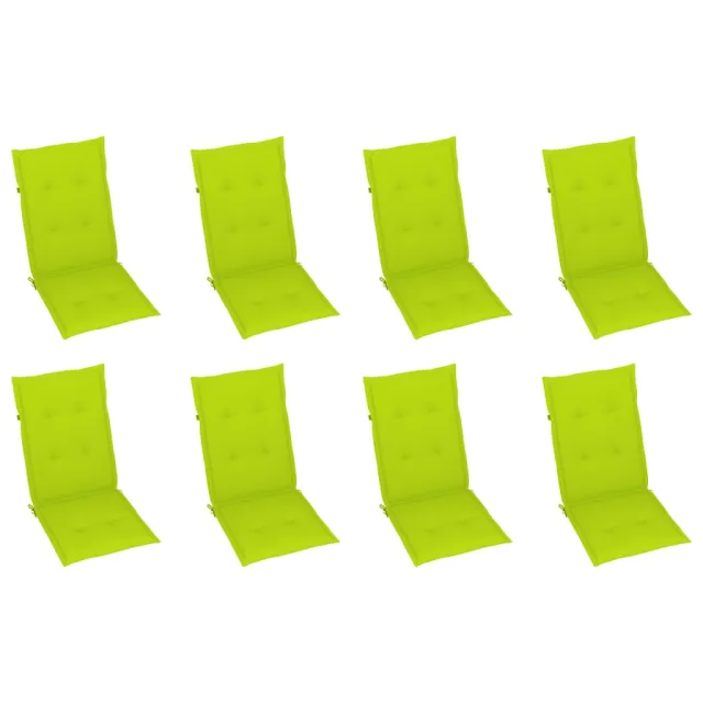 Chaises pliables de jardin avec coussins lot de 8 Bois d'acacia