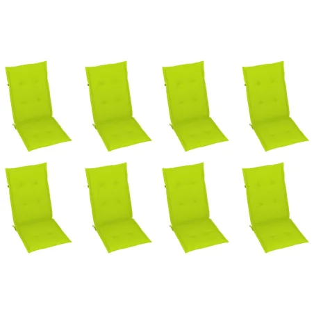 Chaises pliables de jardin avec coussins lot de 8 Bois d'acacia