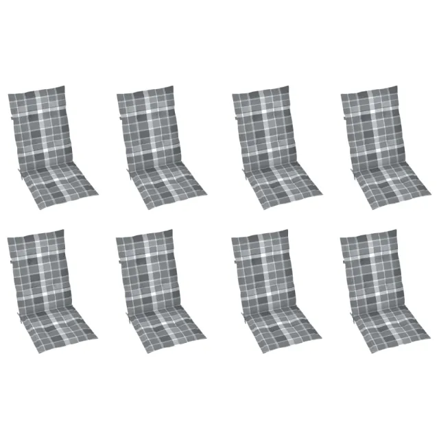 Chaises pliables de jardin avec coussins lot de 8 Bois d'acacia