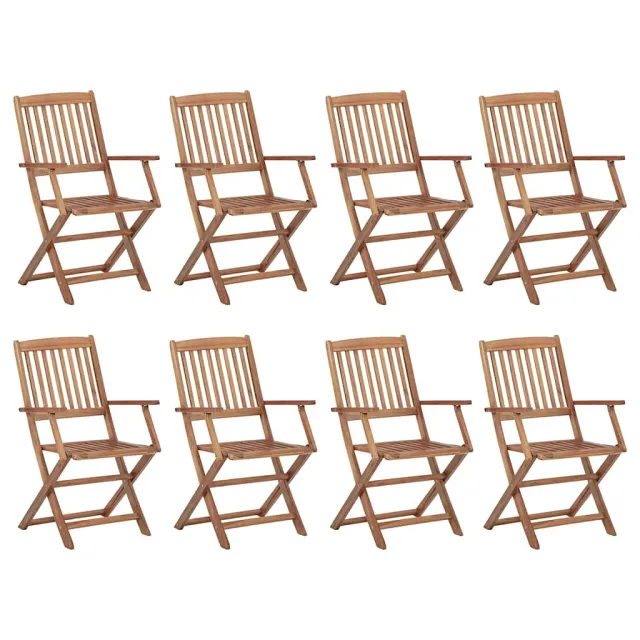 Chaises pliables d'extérieur lot de 8 Bois d'acacia solide