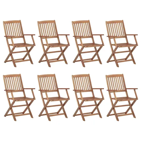 Chaises pliables d'extérieur lot de 8 Bois d'acacia solide