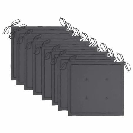 Chaises pliables d'extérieur et coussins lot de 8 Bois d'acacia