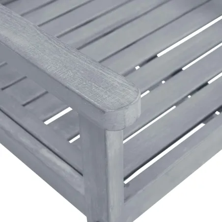 Chaises de jardin lot de 8 Bois massif d'acacia Gris