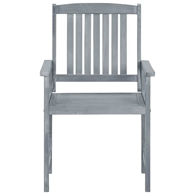 Chaises de jardin et coussins lot de 8 Bois acacia solide Gris