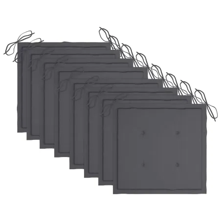 Chaises de jardin et coussins lot de 8 Bois acacia solide Gris
