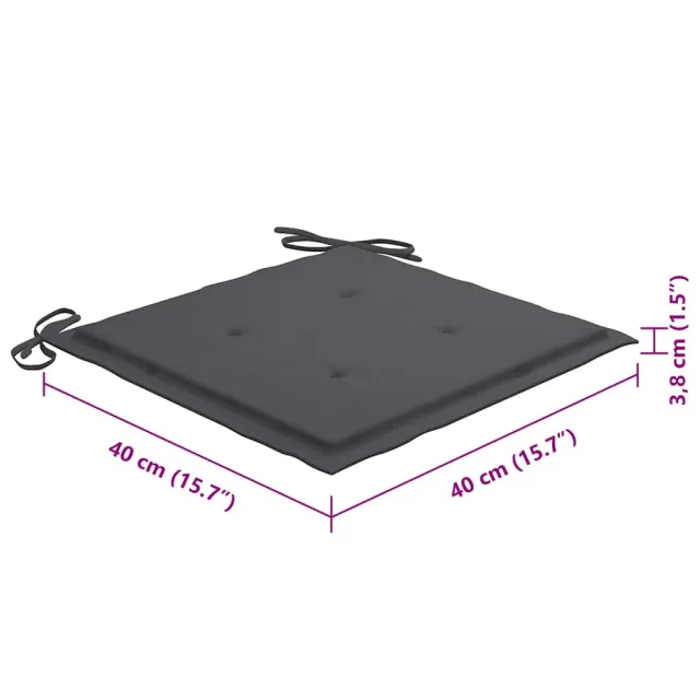 Chaises pliables d'extérieur lot de 8 et coussins Bois d'acacia