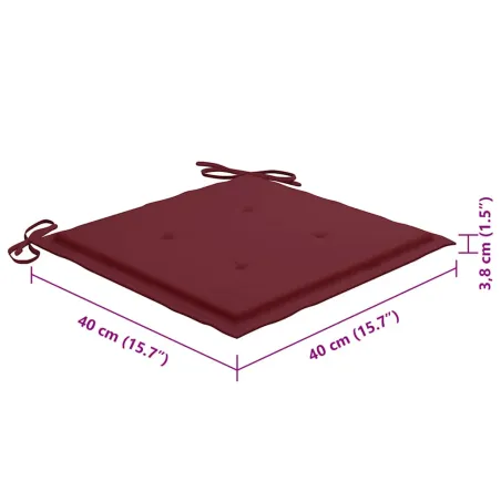 Chaises pliables d'extérieur lot de 8 et coussins Bois d'acacia