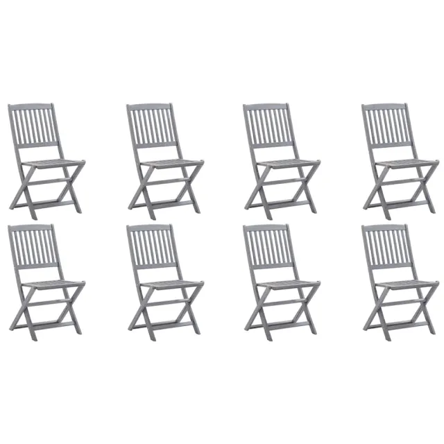 Chaises pliables d'extérieur lot de 8 Bois d'acacia solide
