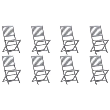 Chaises pliables d'extérieur lot de 8 Bois d'acacia solide