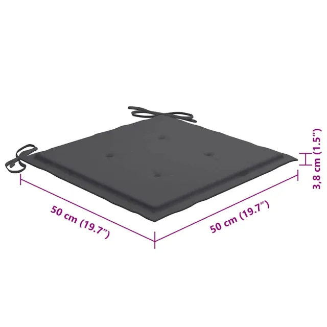 Chaises pliables d'extérieur lot de 8 et coussins Bois d'acacia