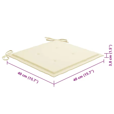 Chaises pliables d'extérieur lot de 8 et coussins Bois d'acacia