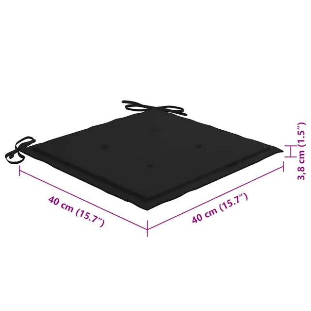 Chaises pliables d'extérieur lot de 8 et coussins Bois d'acacia