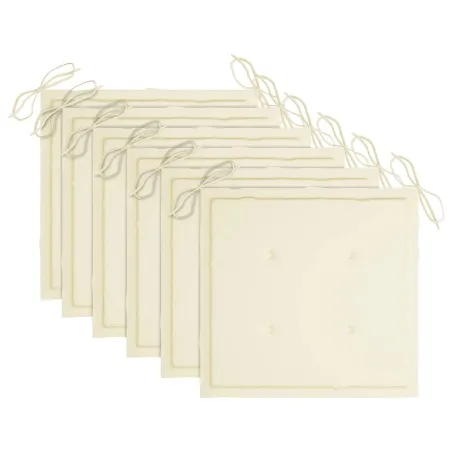 Chaises à manger d'extérieur lot de 6 et coussins Acacia massif